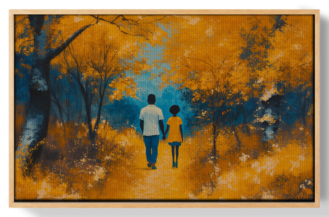 Black Father and Child Forest Black family wall art view 49