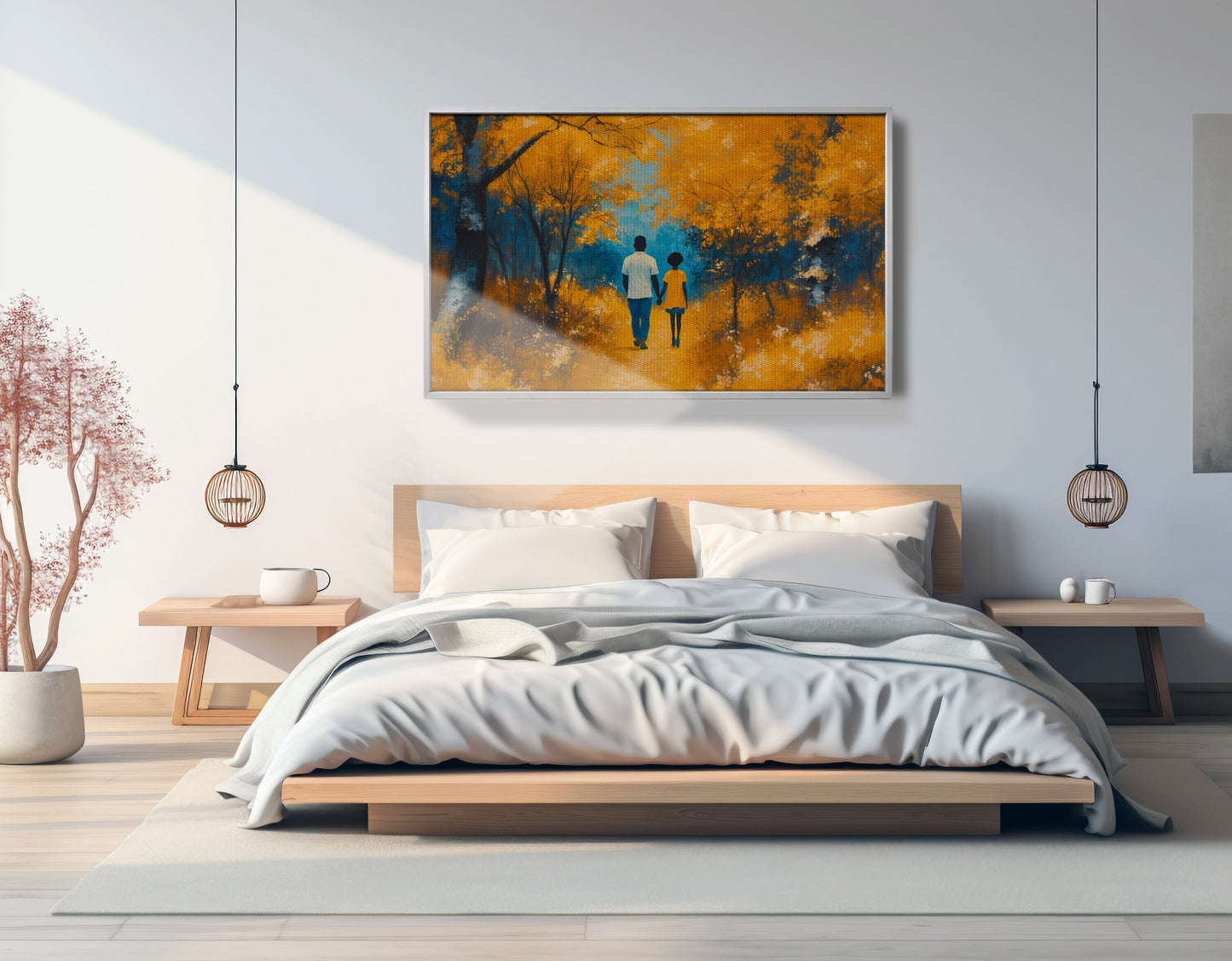 Black Father and Child Forest Black family wall art view 57