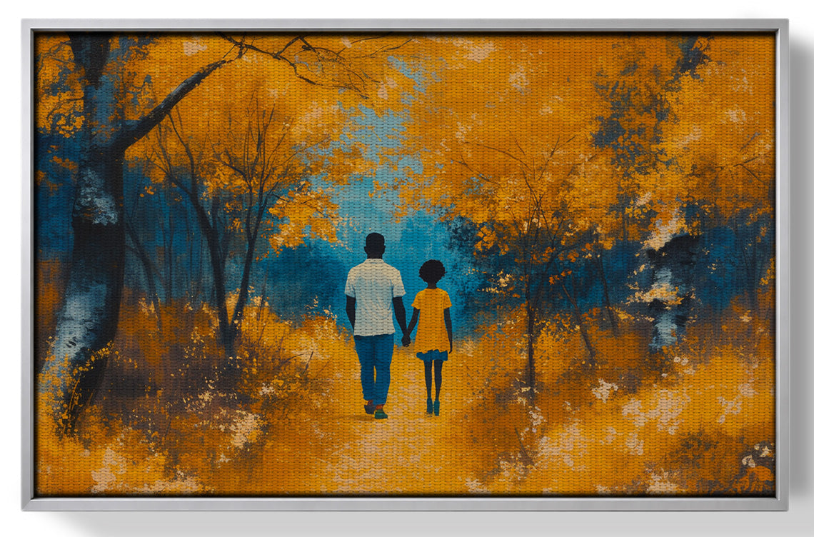 Black Father and Child Forest Black family wall art view 55