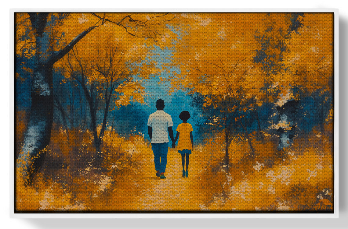 Black Father and Child Forest Black family wall art view 61