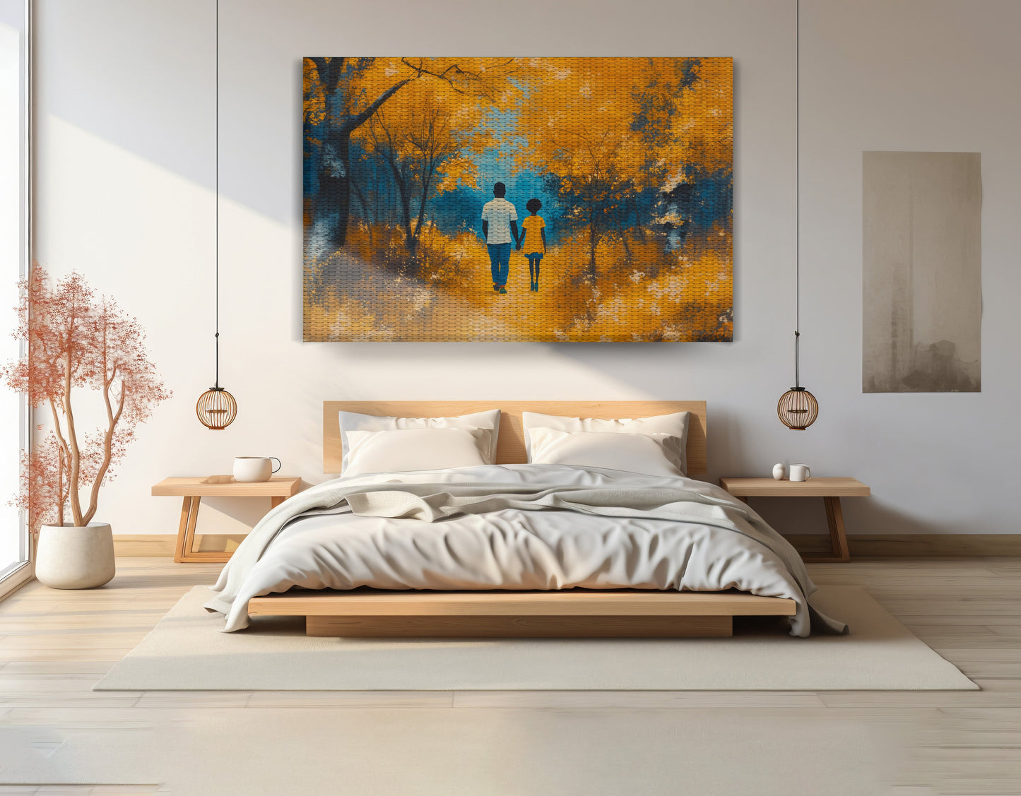 Black Father and Child Forest Black family wall art view 15