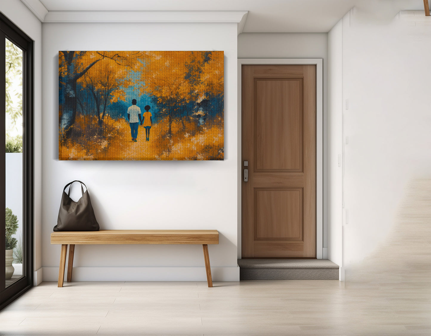 Black Father and Child Forest Black family wall art view 17