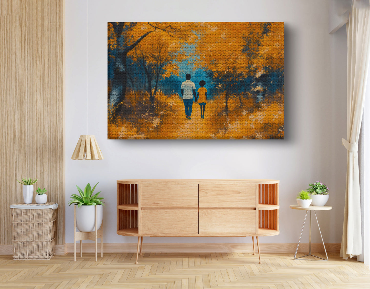 Black Father and Child Forest Black family wall art view 14