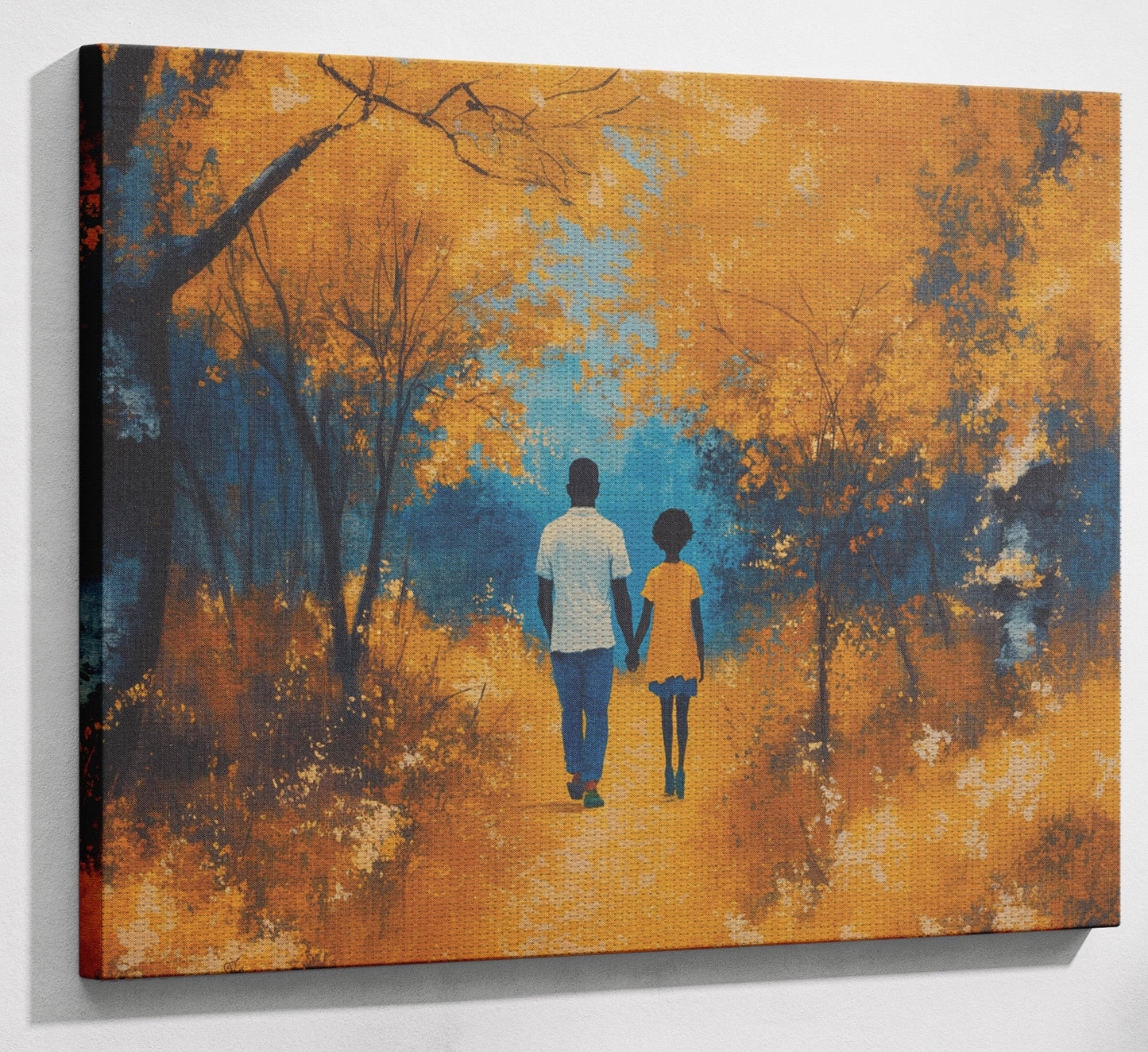 Black Father and Child Forest Black family wall art view 13