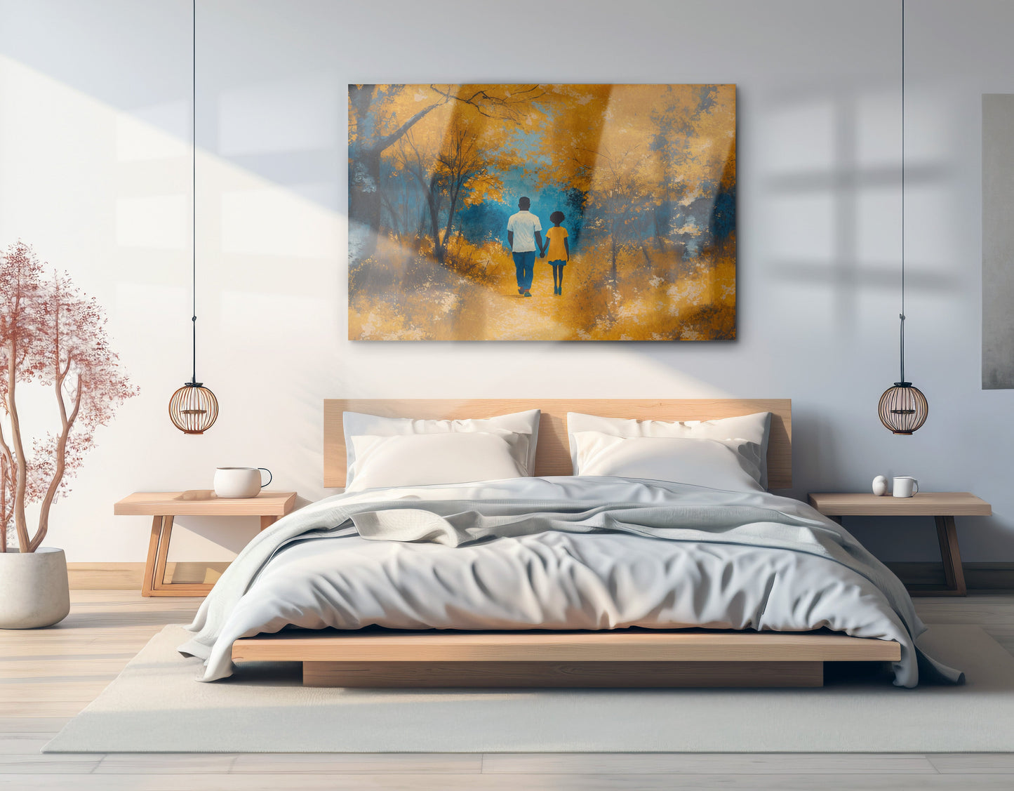 Black Father and Child Forest Black family wall art view 21