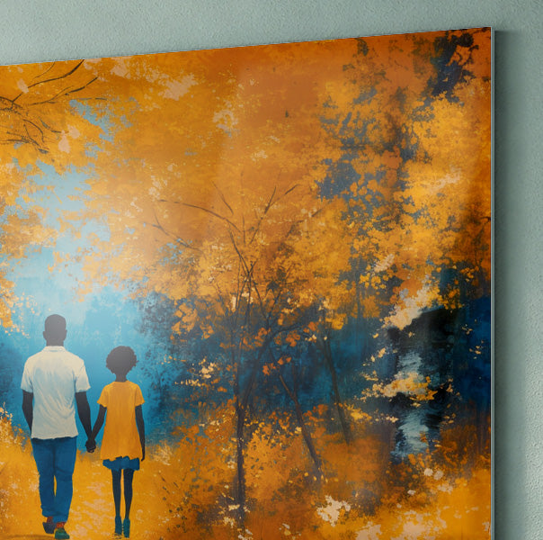 Black Father and Child Forest Black family wall art view 22