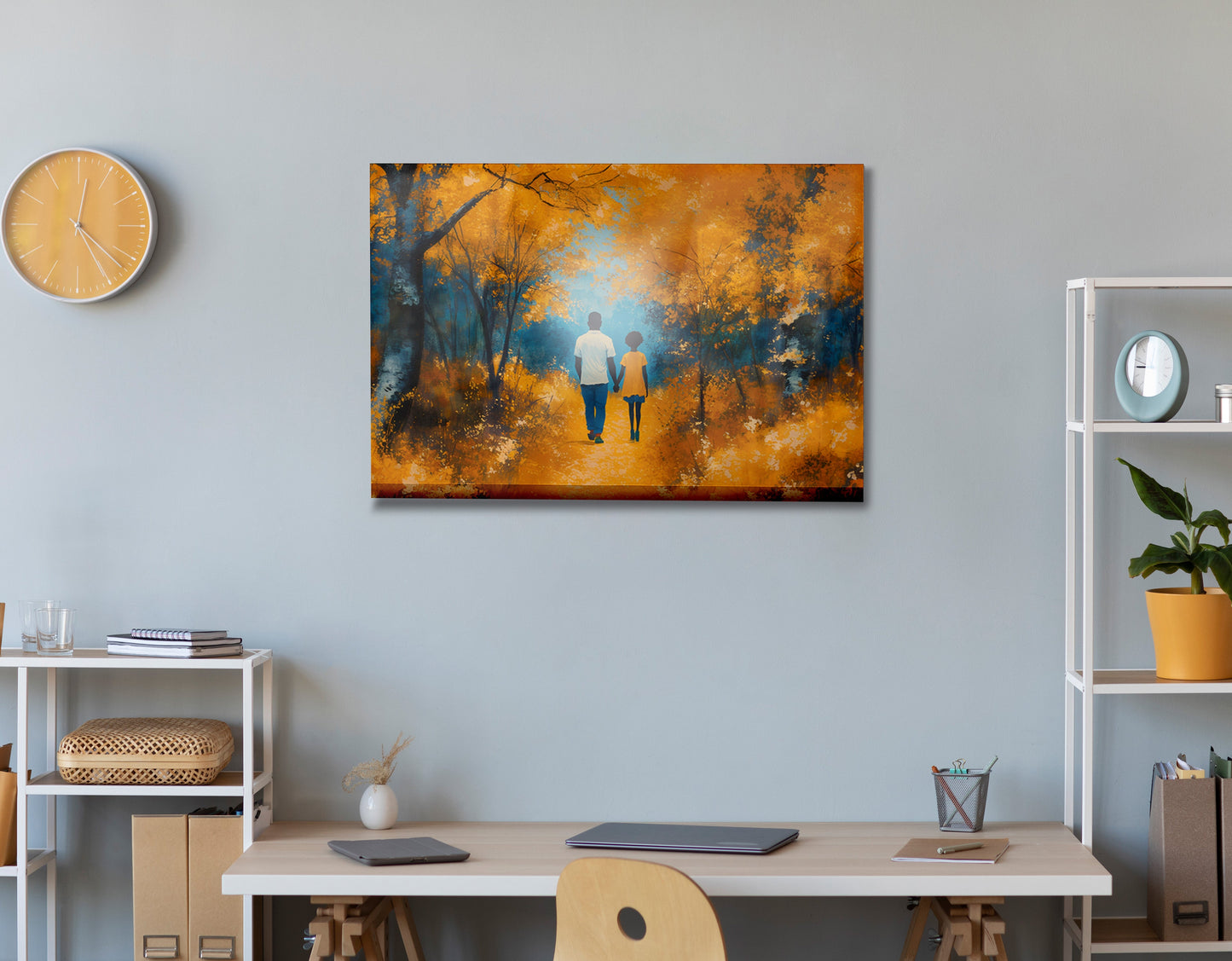 Black Father and Child Forest Black family wall art view 24