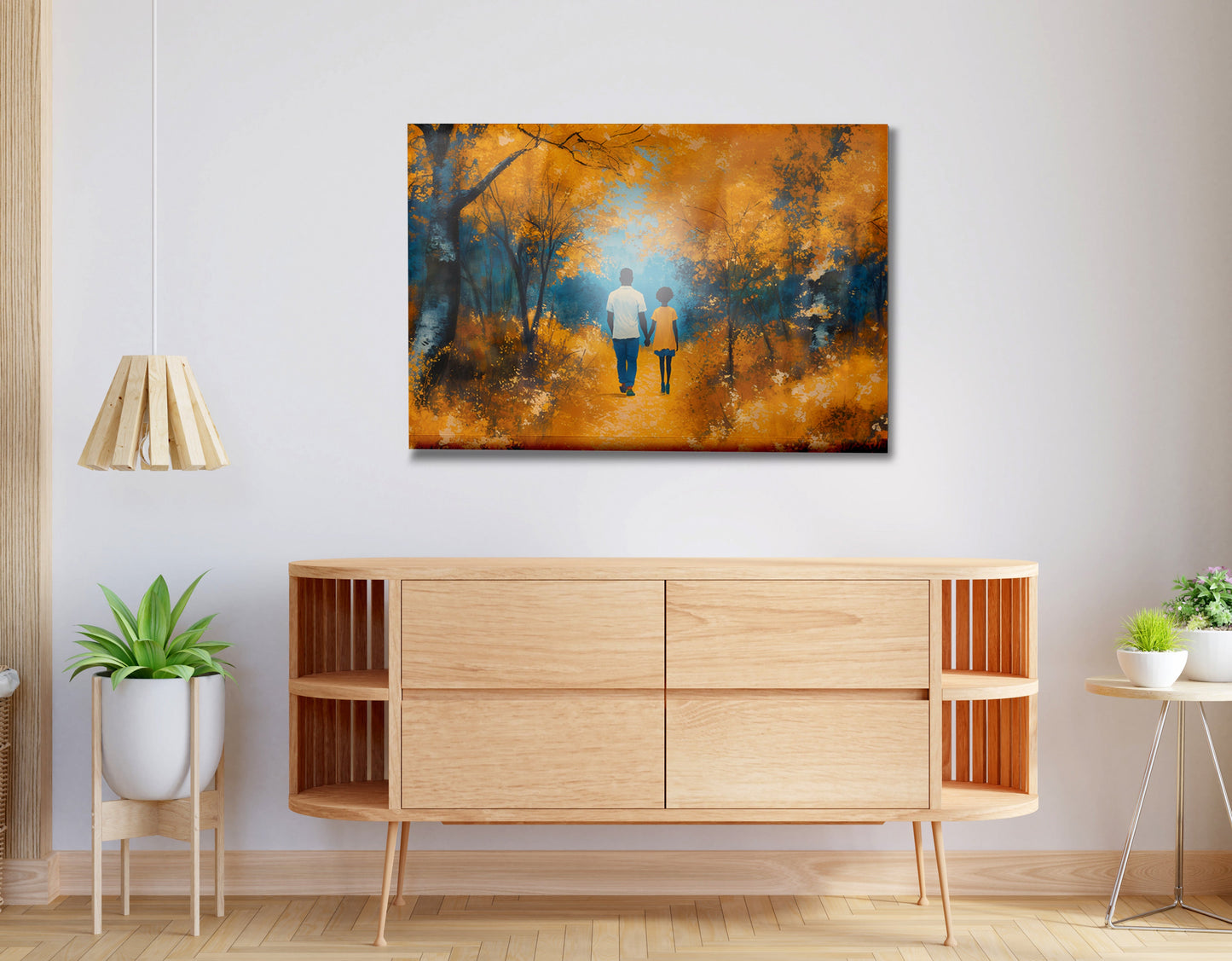 Black Father and Child Forest Black family wall art view 20