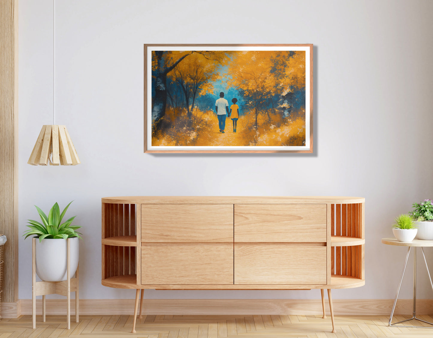 Black Father and Child Forest Black family wall art view 80