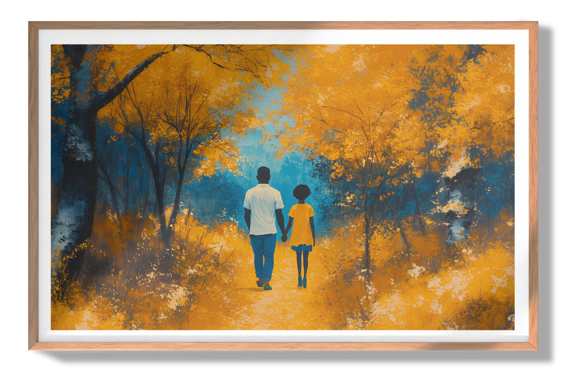 Black Father and Child Forest Black family wall art view 79