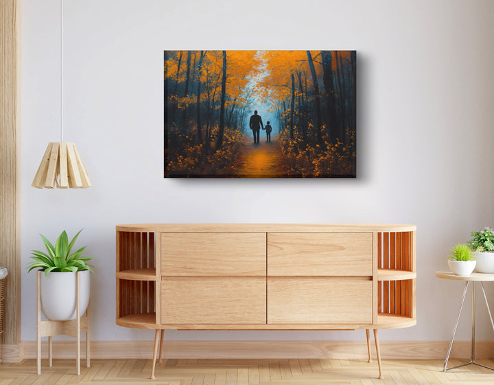 Black Father and Child Path Wall Art