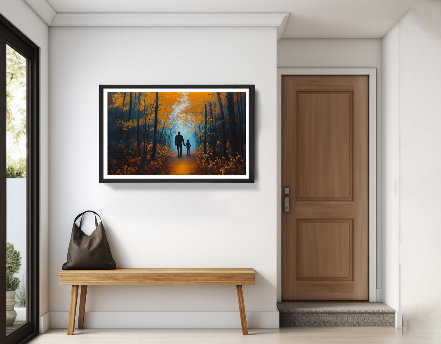 Black Father and Child Path Black family wall art view 71