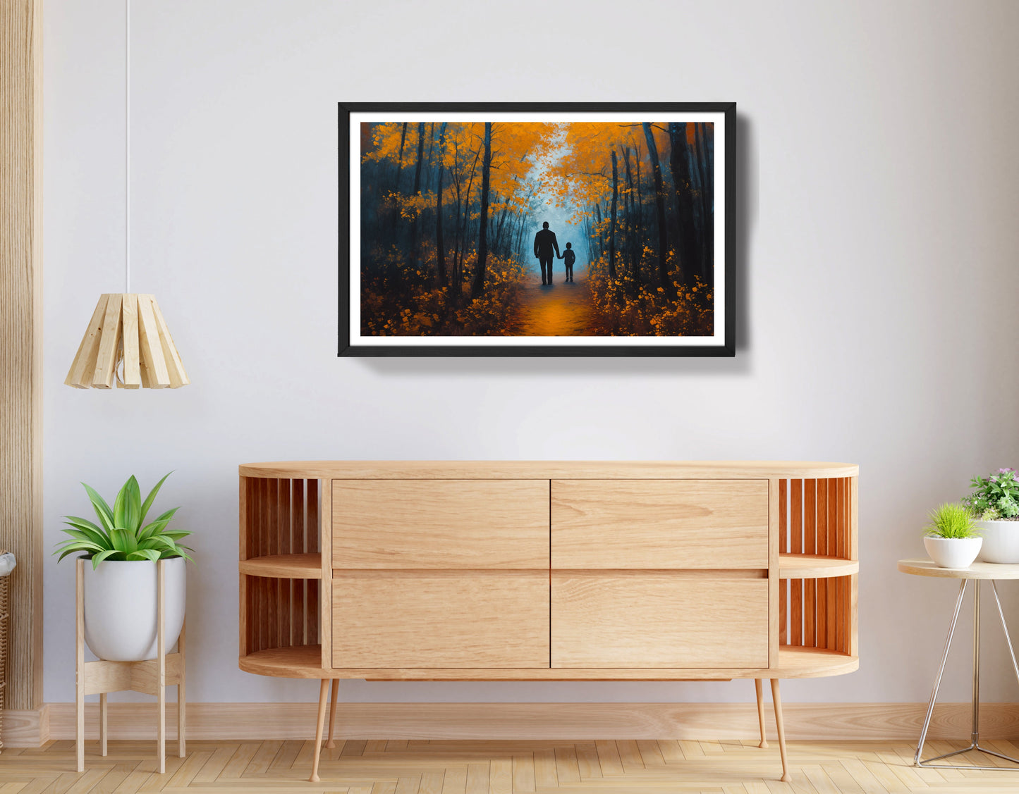 Black Father and Child Path Black family wall art view 68