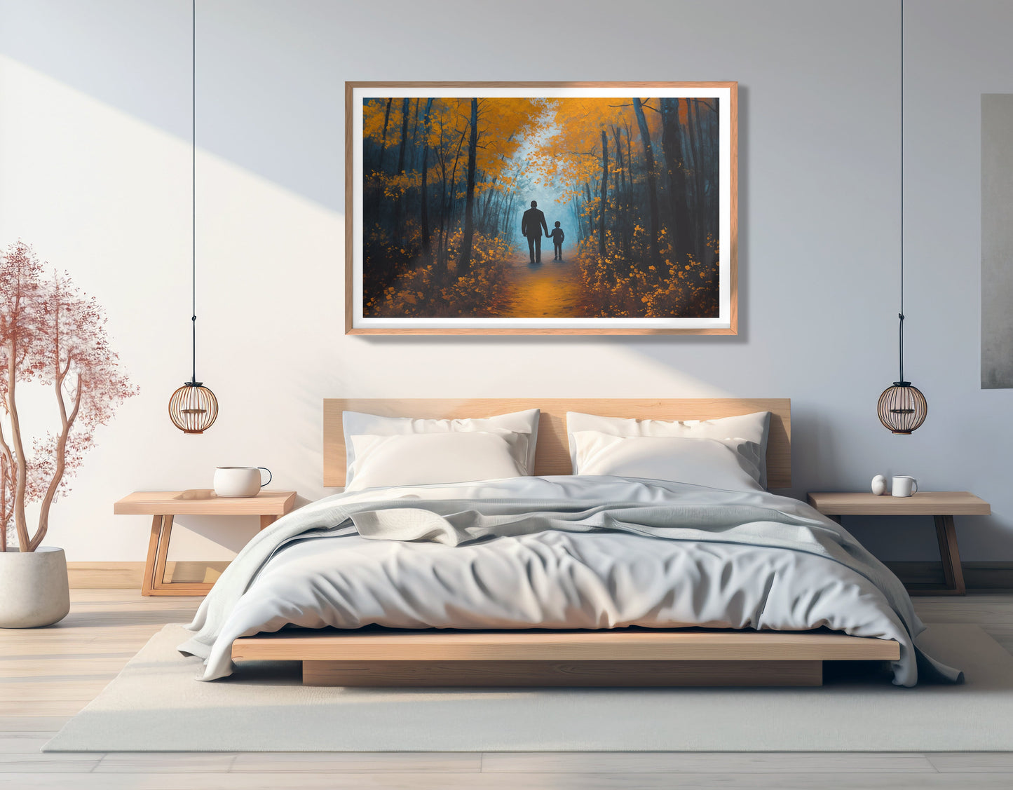 Black Father and Child Path Black family wall art view 81