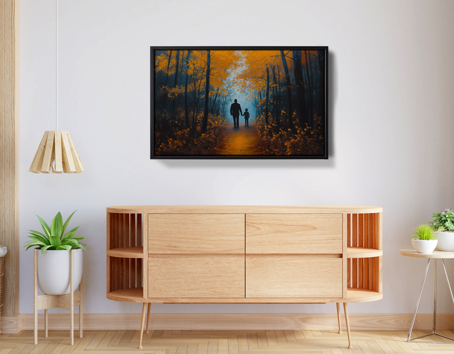 Black Father and Child Path Black family wall art view 26