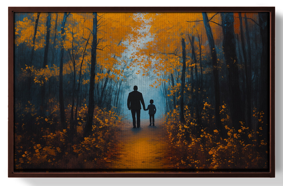 Black Father and Child Path Black family wall art view 31