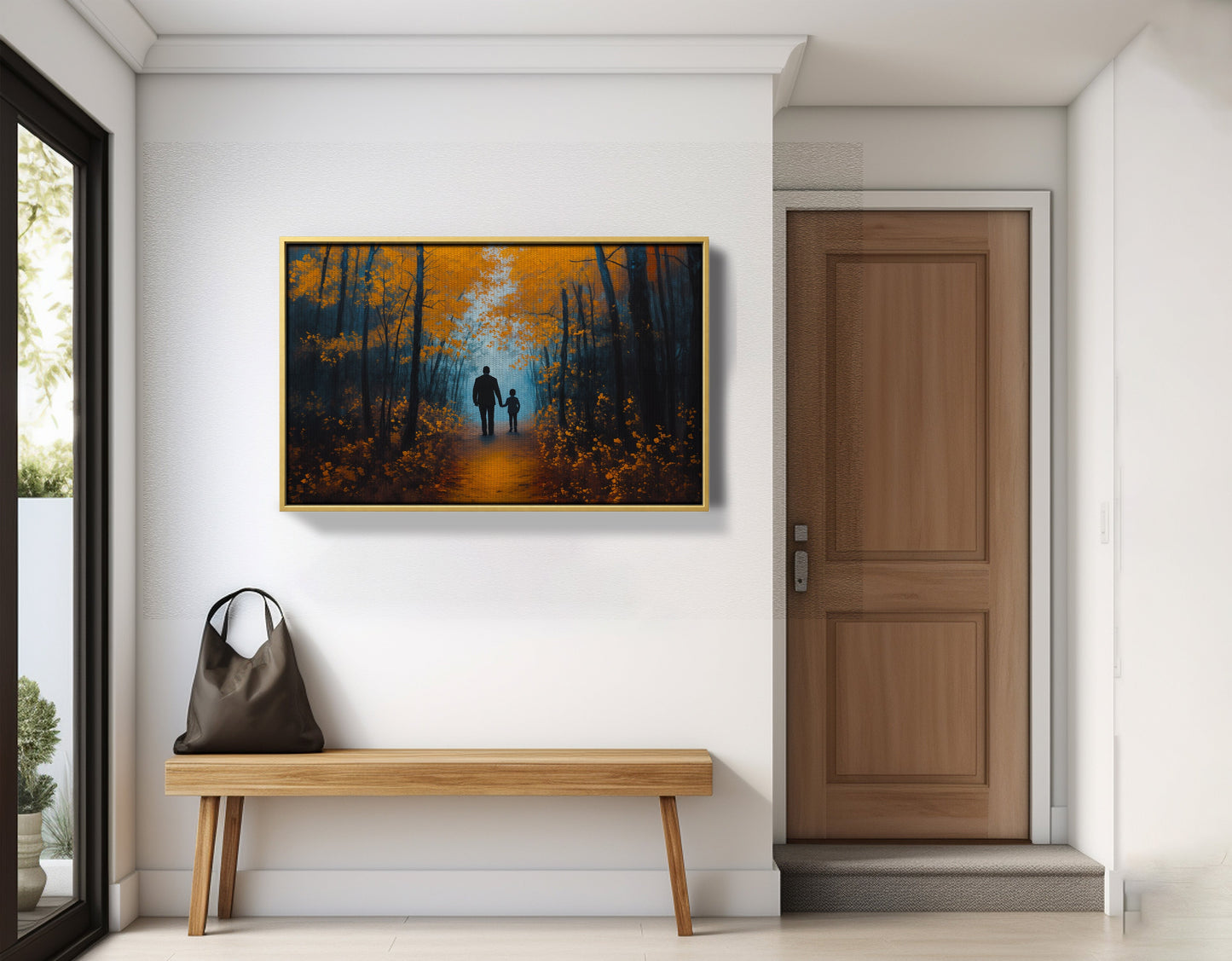 Black Father and Child Path Black family wall art view 41