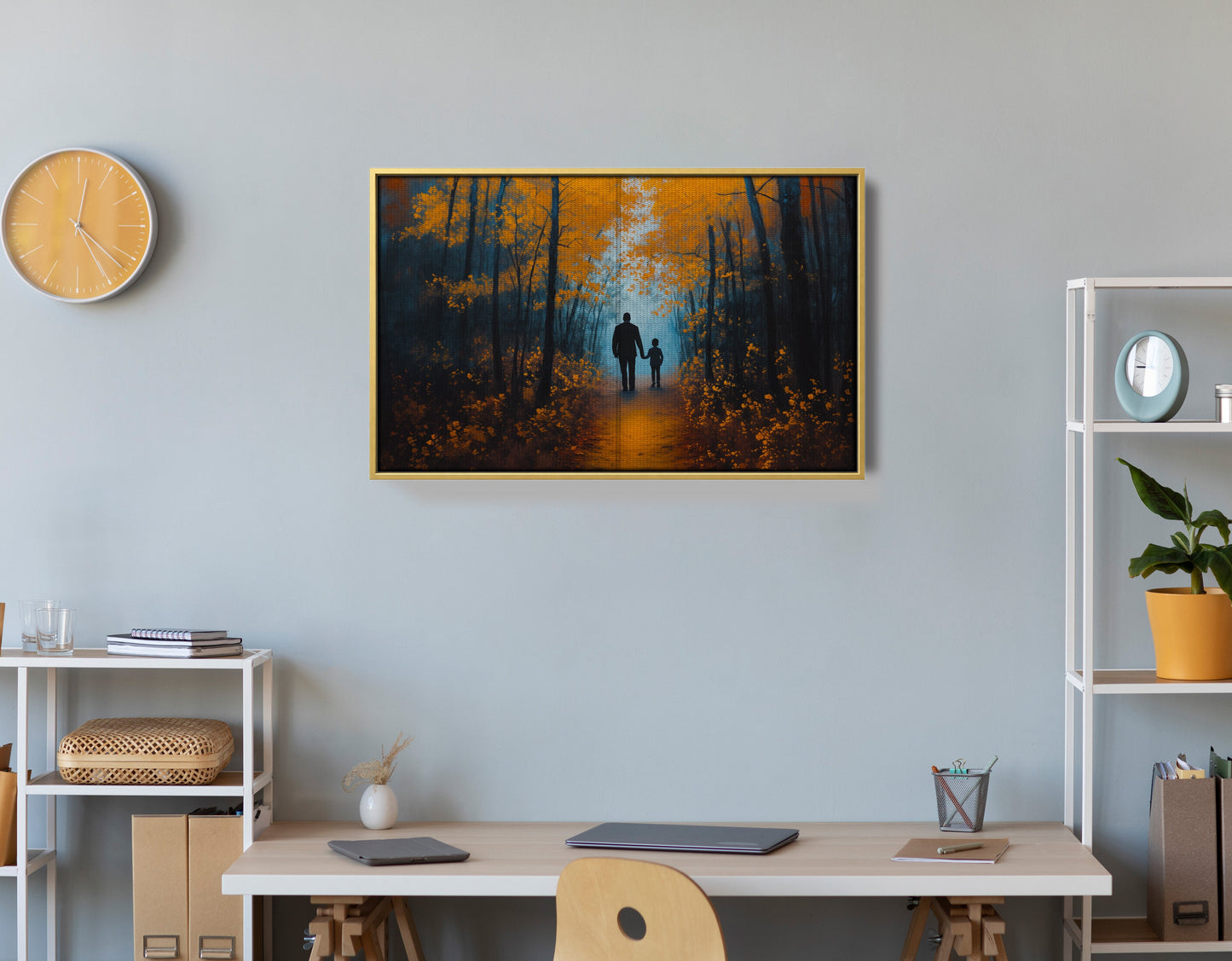Black Father and Child Path Black family wall art view 42