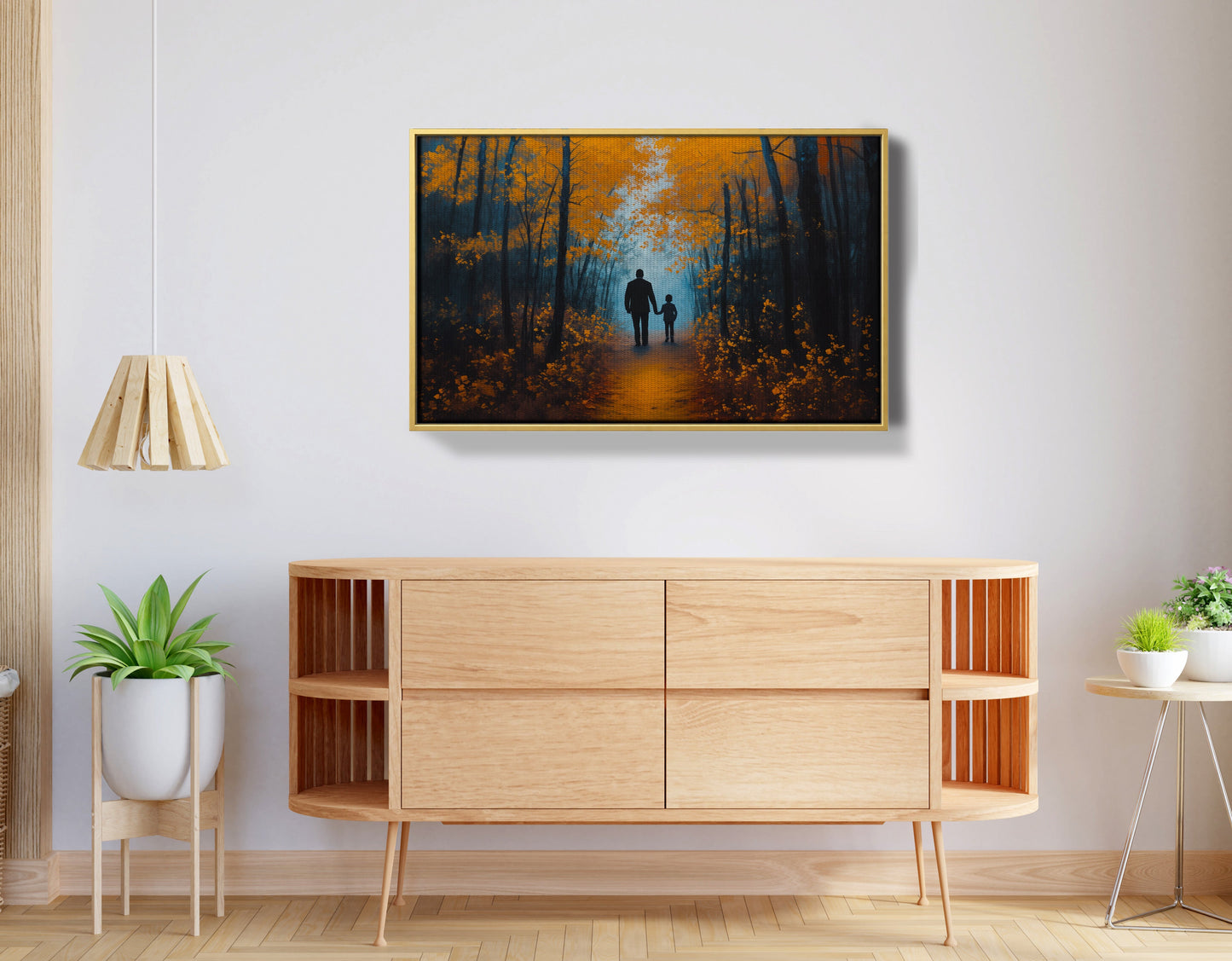 Black Father and Child Path Black family wall art view 38
