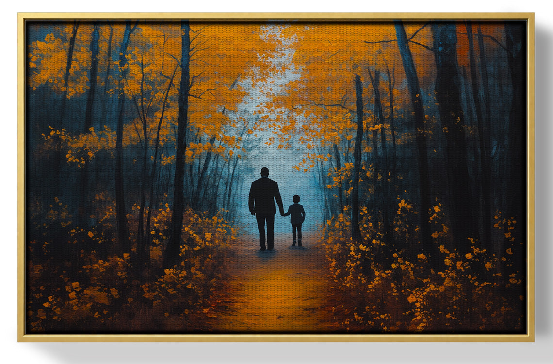 Black Father and Child Path Black family wall art view 37