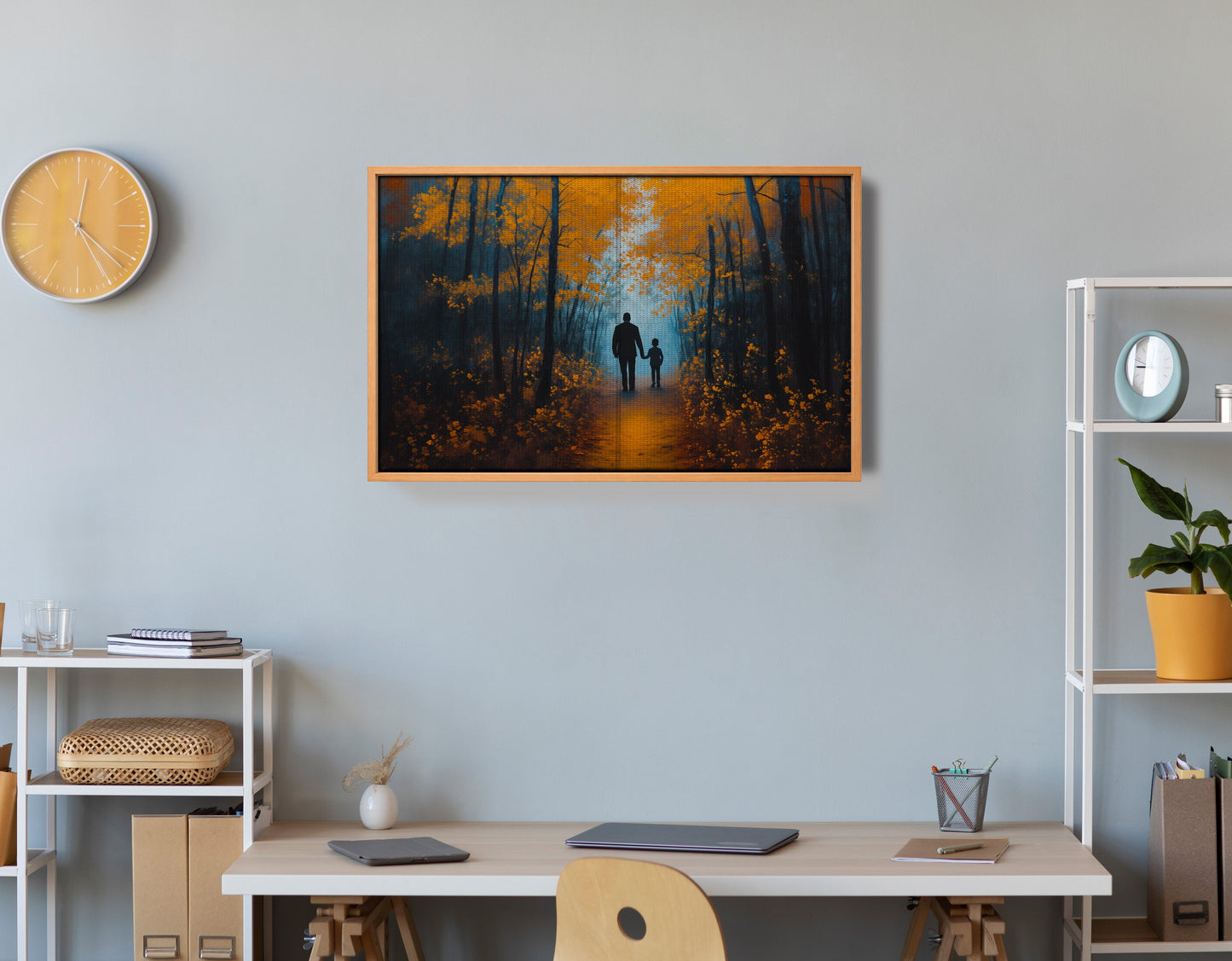 Black Father and Child Path Black family wall art view 48