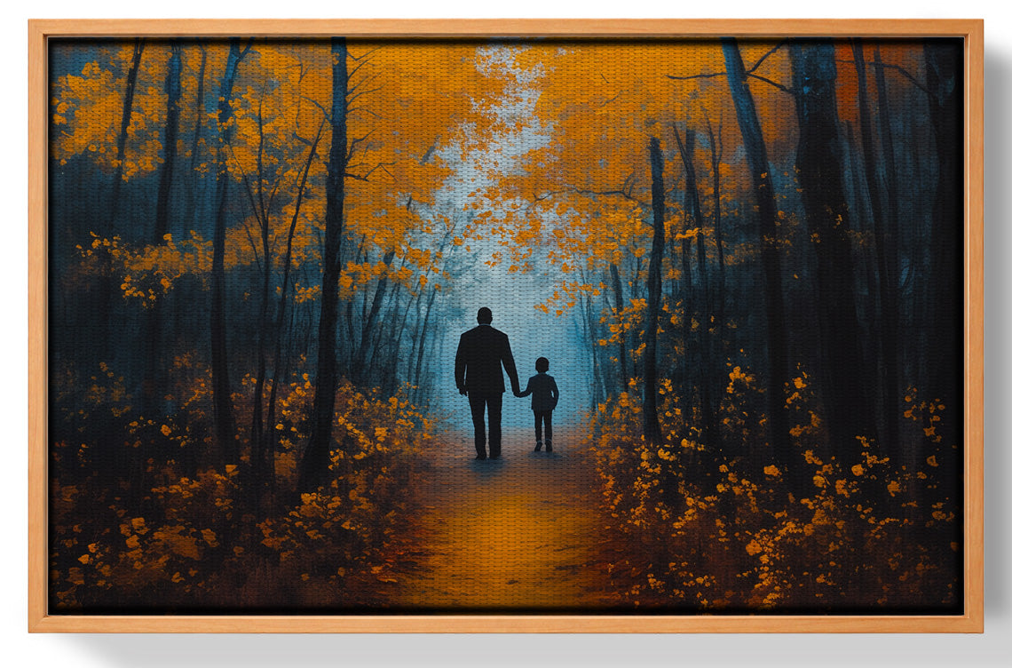 Black Father and Child Path Black family wall art view 43