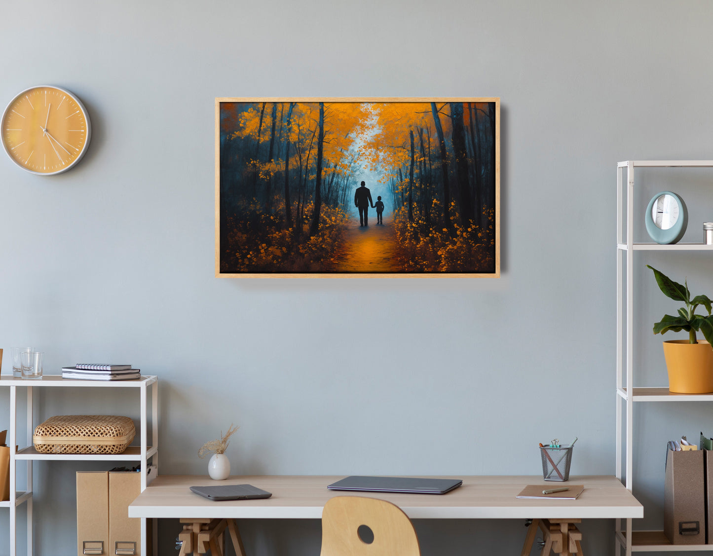 Black Father and Child Path Black family wall art view 54