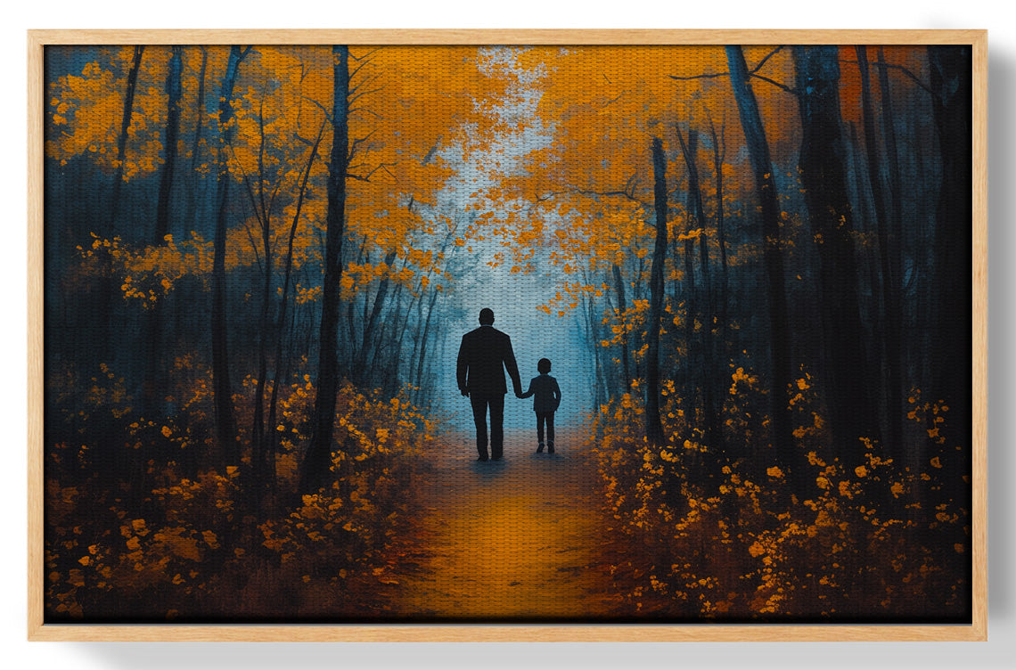 Black Father and Child Path Black family wall art view 49