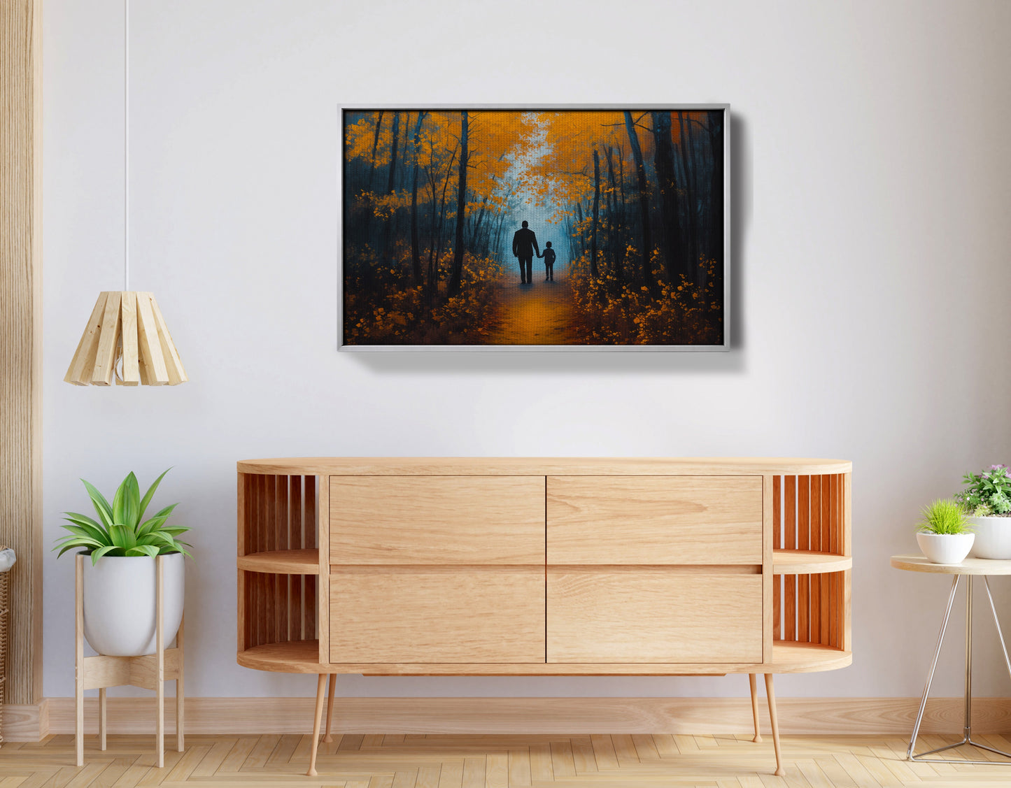 Black Father and Child Path Black family wall art view 56