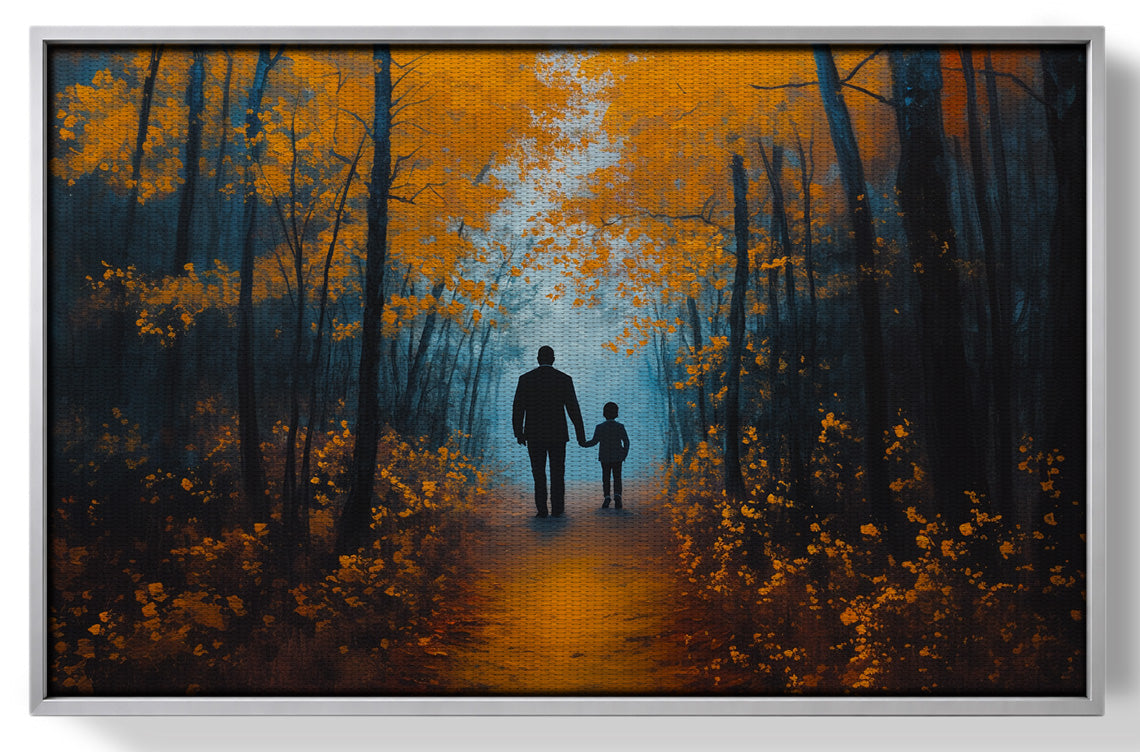 Black Father and Child Path Black family wall art view 55