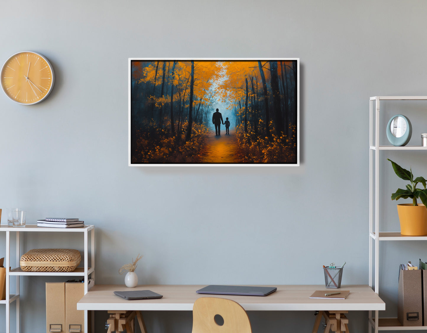 Black Father and Child Path Black family wall art view 66