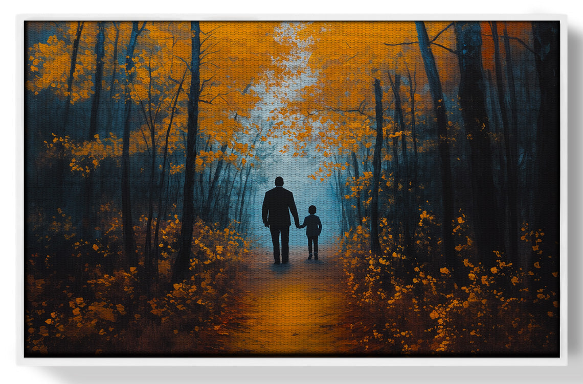 Black Father and Child Path Black family wall art view 61