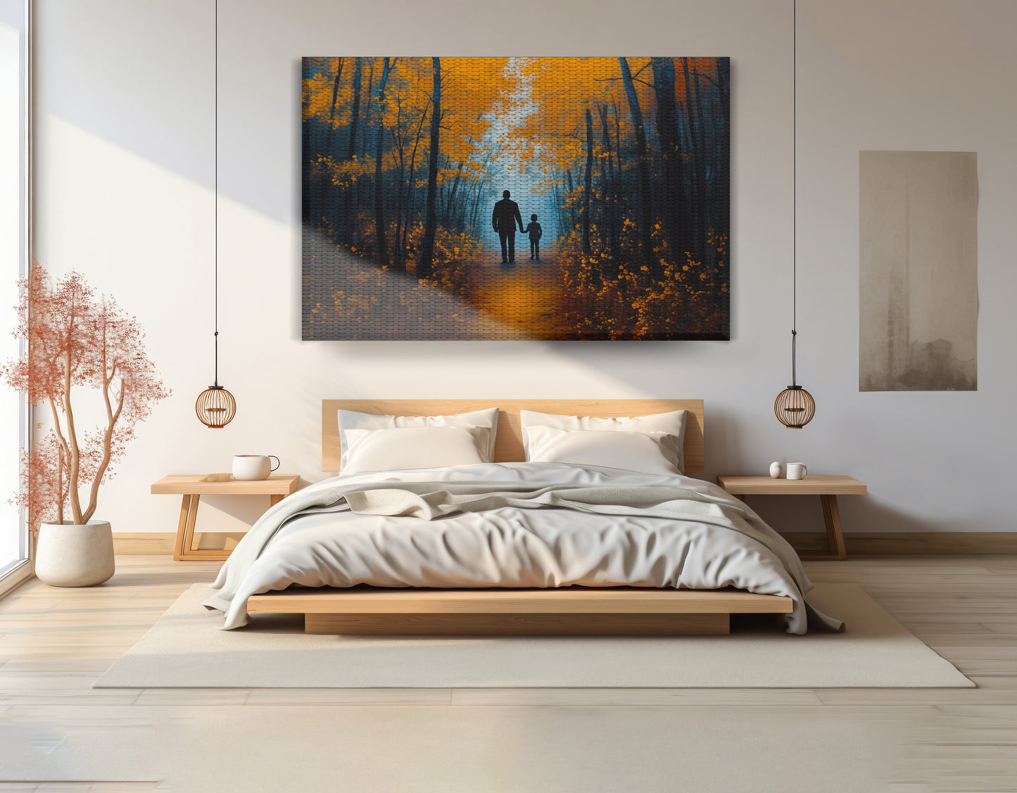 Black Father and Child Path Black family wall art view 15