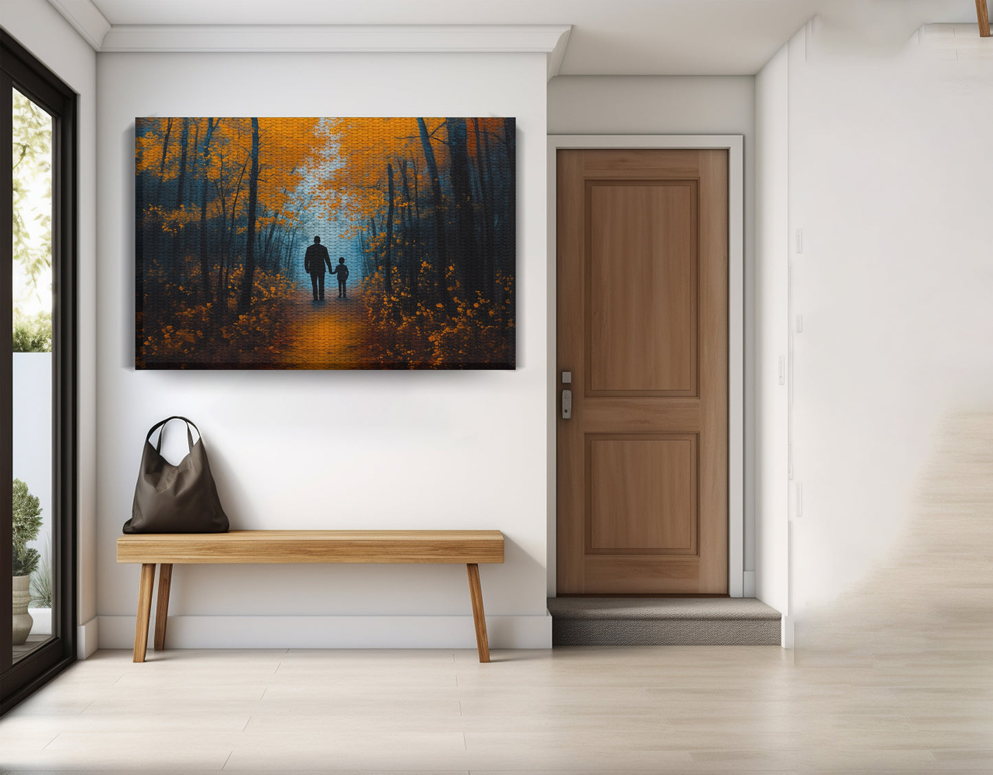 Black Father and Child Path Black family wall art view 17