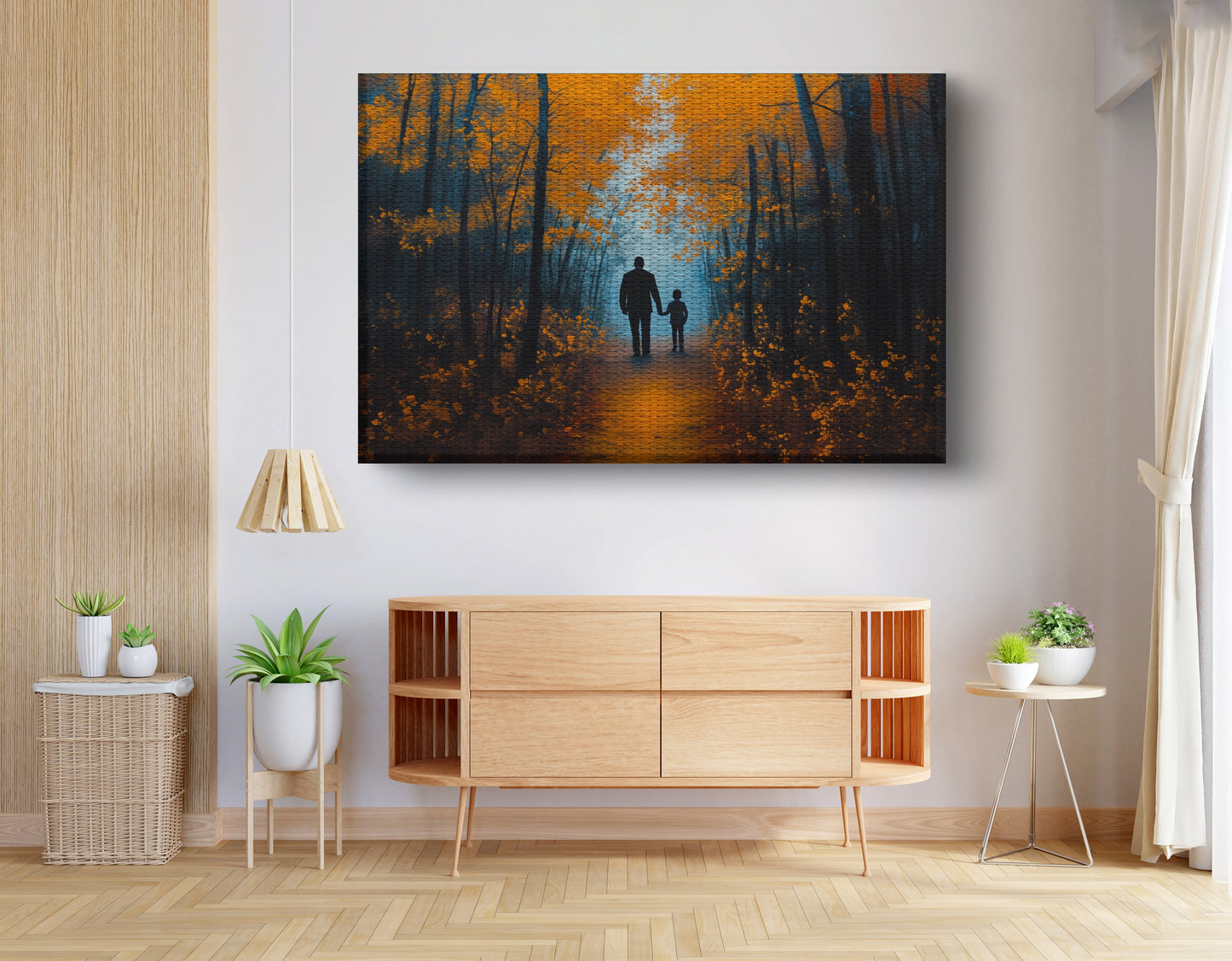 Black Father and Child Path Black family wall art view 14