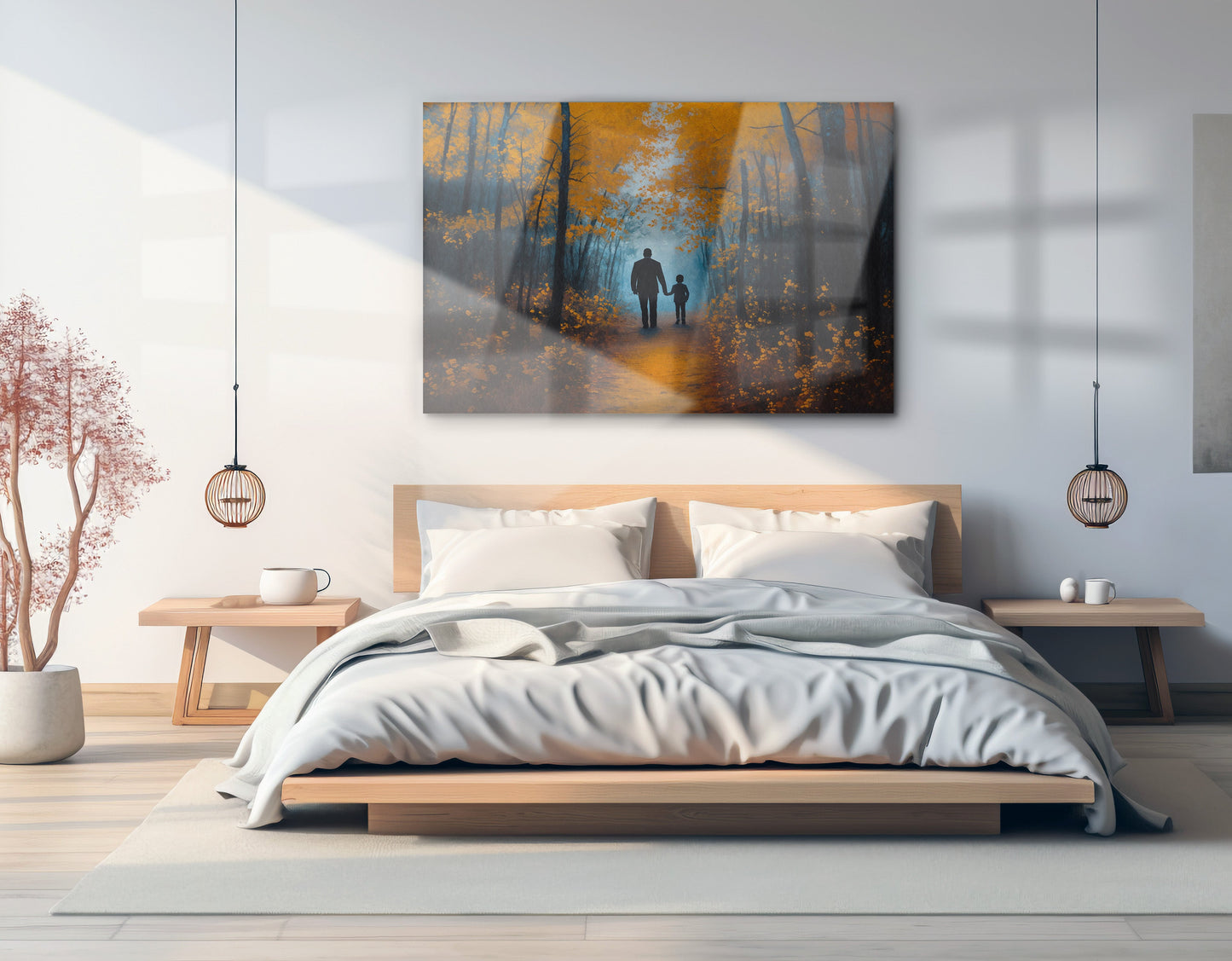 Black Father and Child Path Black family wall art view 21