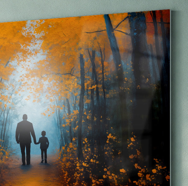 Black Father and Child Path Black family wall art view 22