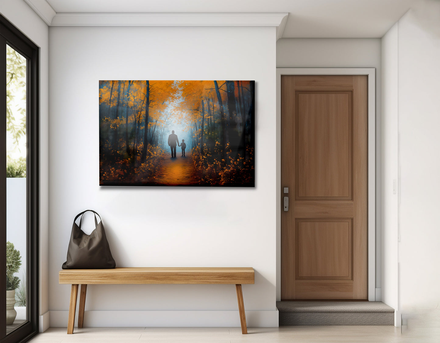 Black Father and Child Path Black family wall art view 23