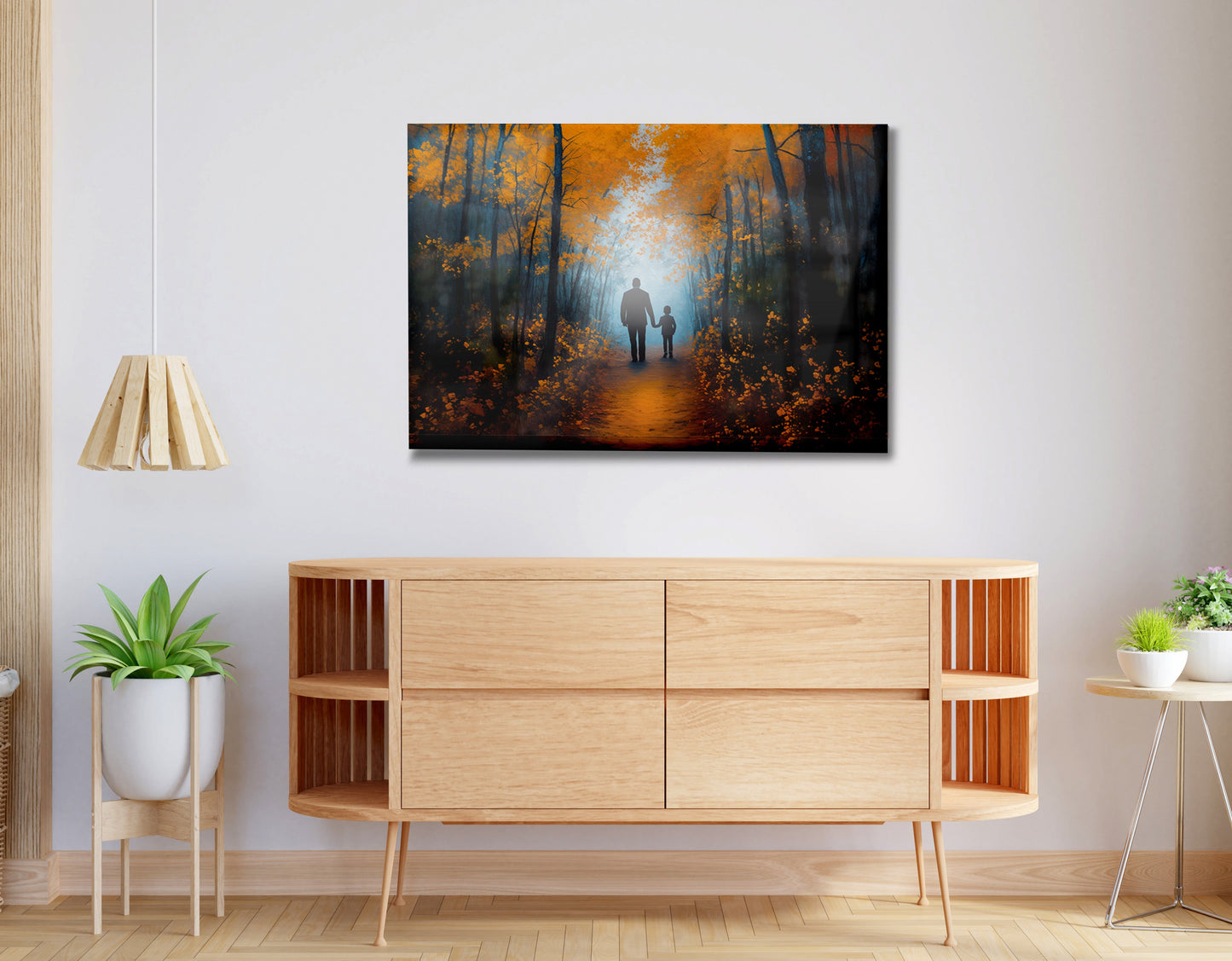 Black Father and Child Path Black family wall art view 20