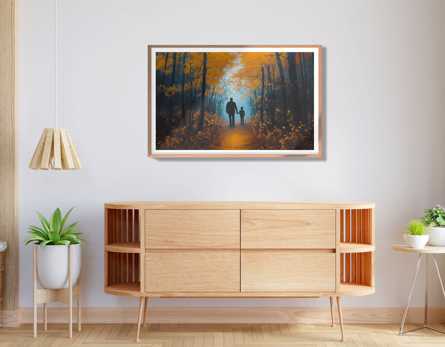 Black Father and Child Path Black family wall art view 80