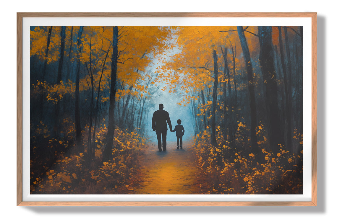 Black Father and Child Path Black family wall art view 79