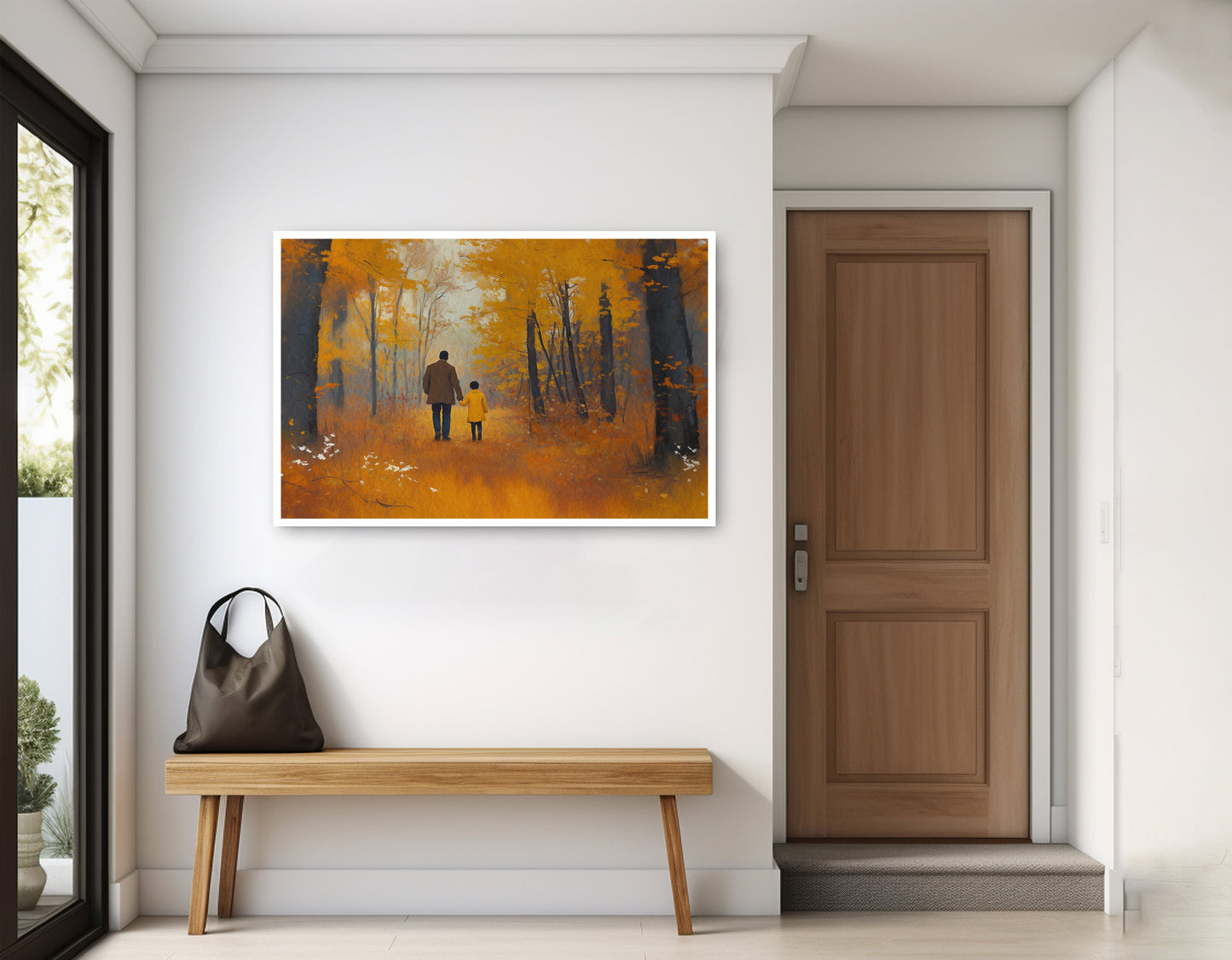 Black Father and Daughter Black man wall art home decor view