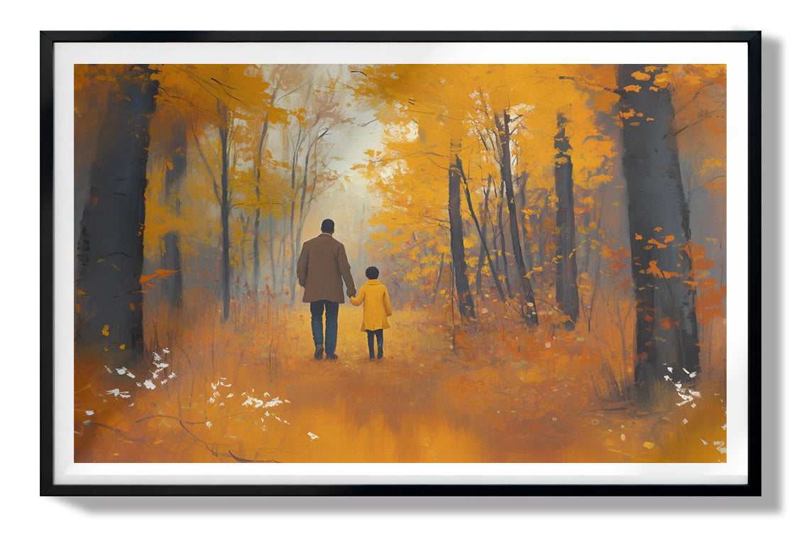 Black Father and Daughter Black man wall art view 67