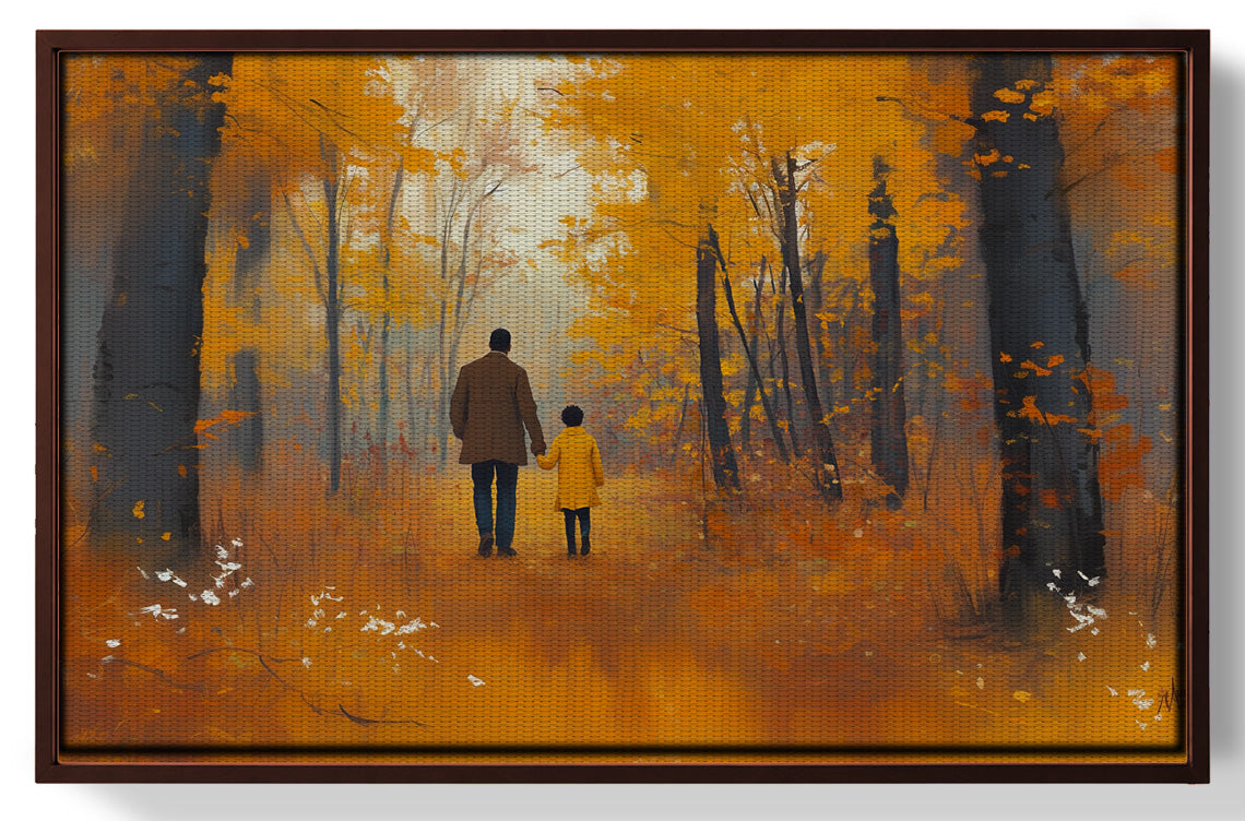 Black Father and Daughter Black man wall art view 31