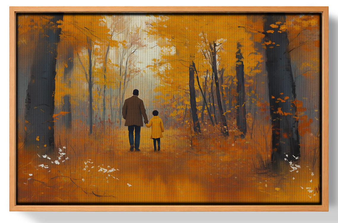 Black Father and Daughter Black man wall art view 43