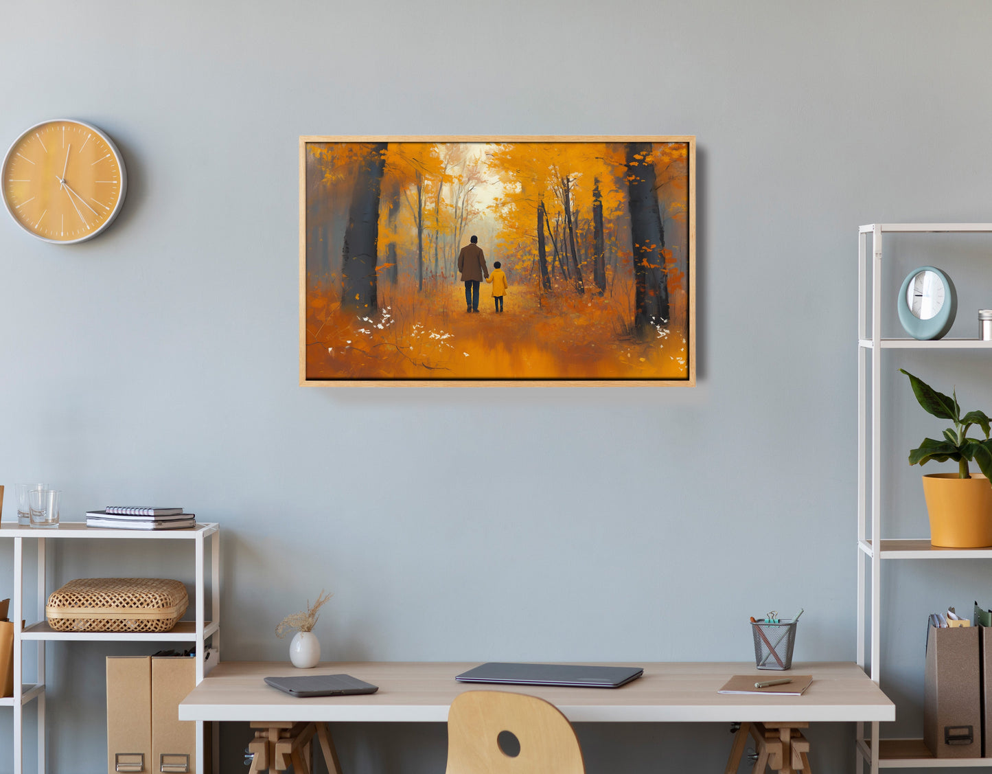 Black Father and Daughter Black man wall art view 54