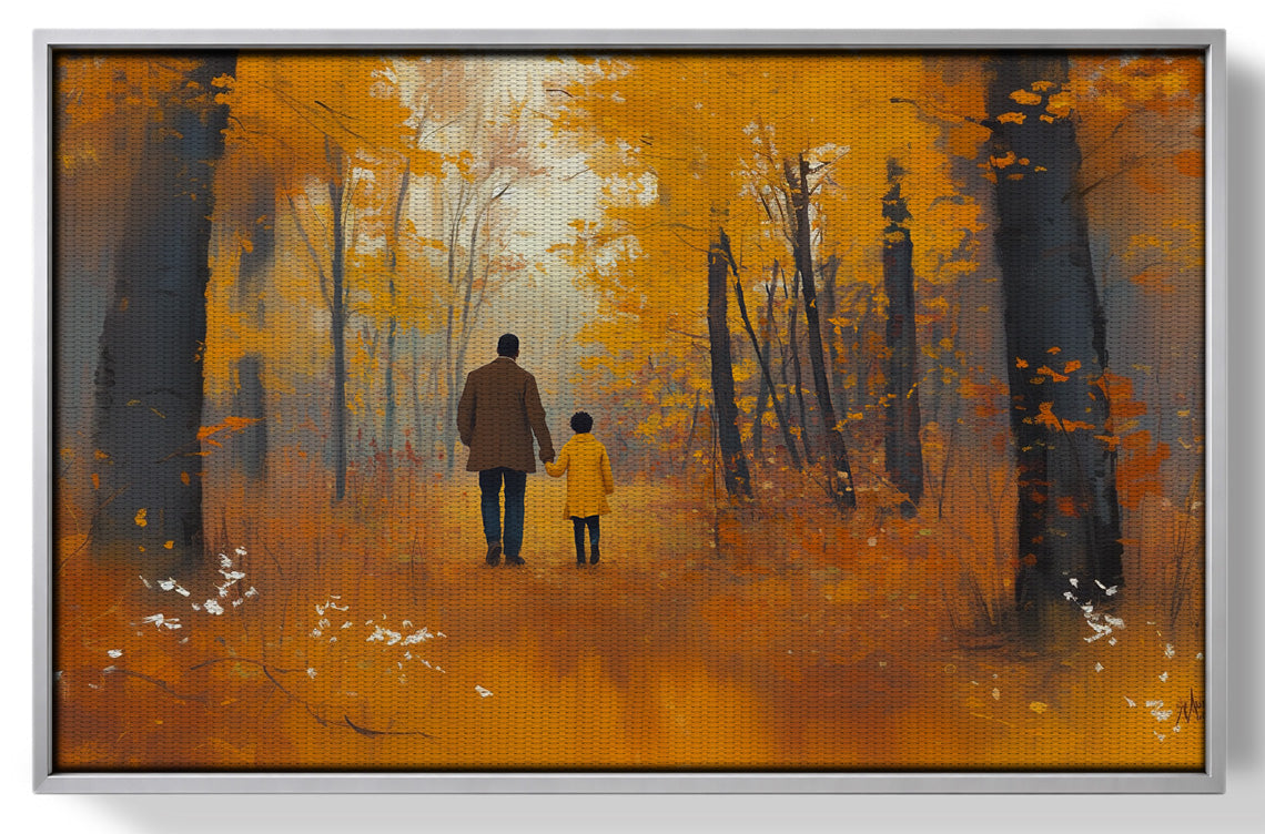 Black Father and Daughter Black man wall art view 55