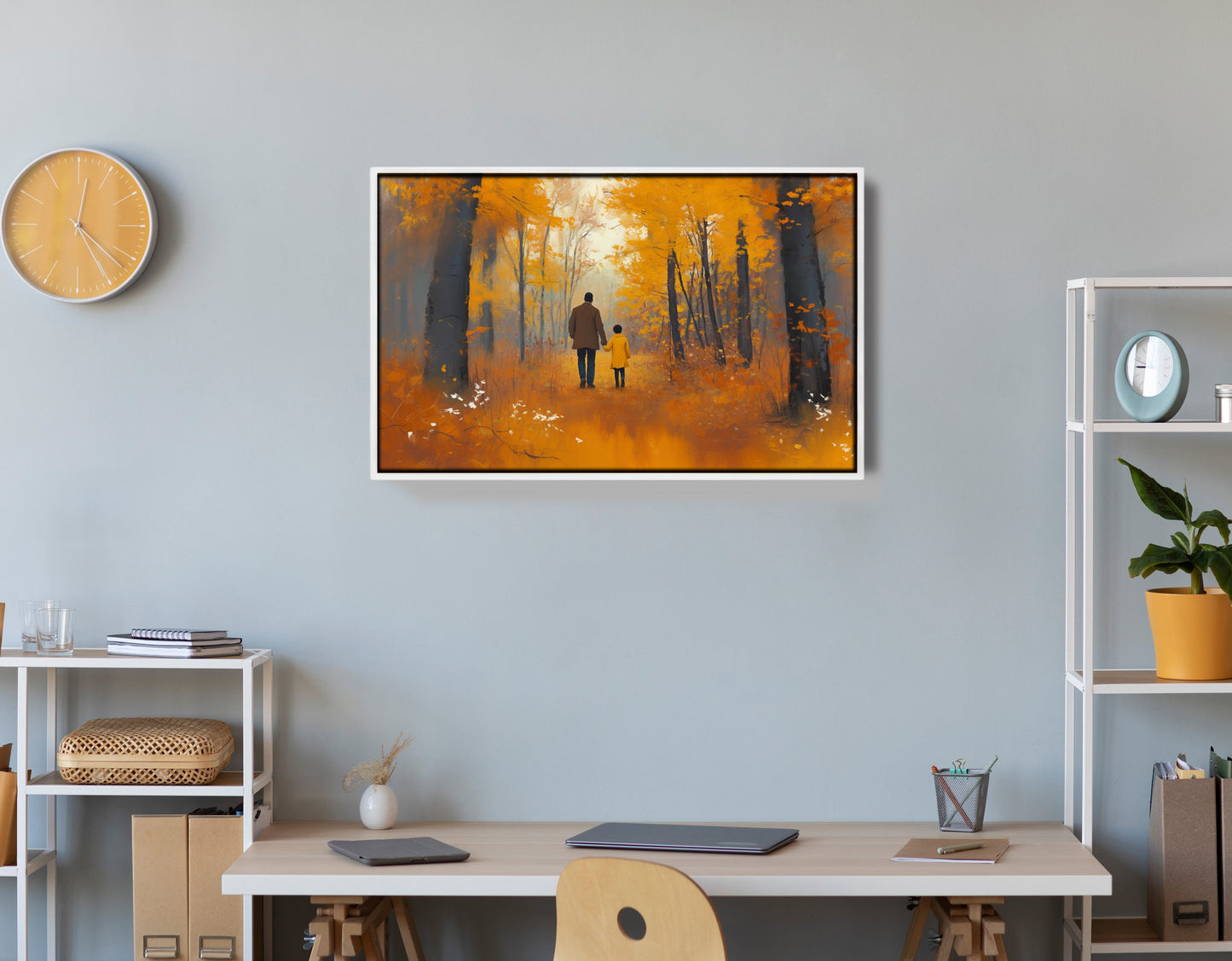 Black Father and Daughter Black man wall art view 66