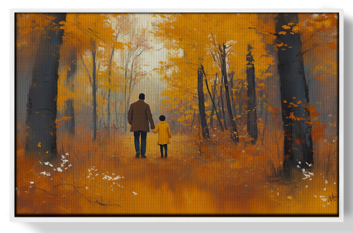 Black Father and Daughter Black man wall art view 61