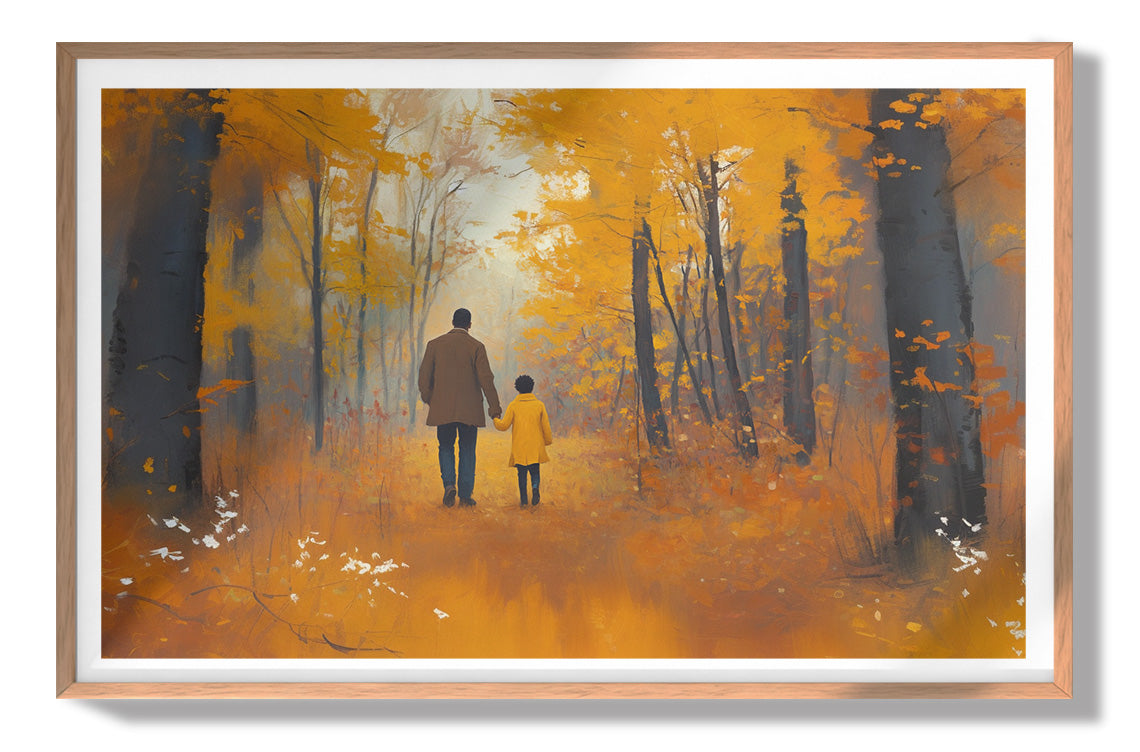Black Father and Daughter Black man wall art view 79